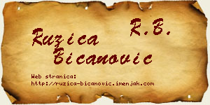 Ružica Bicanović vizit kartica